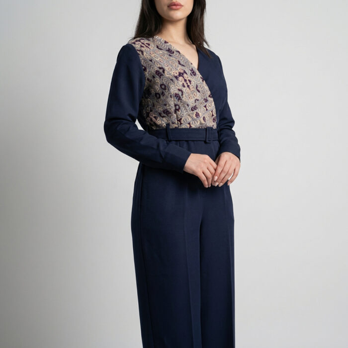 اورآل سرمه ای با سوزندوزی --- Navy Embroidered Overall