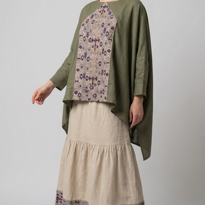 ست رویه دامن سبز ---- Green Overlay and Skirt Set