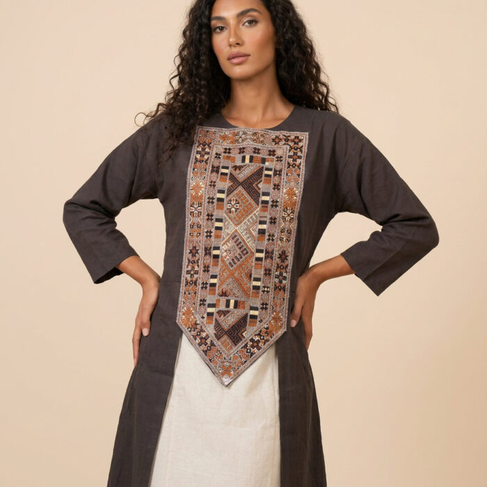 ست رویه دامن قهوه ای --- Brown Overlay and Skirt Set