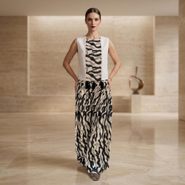ست تاپ و شلوار لینن --- Linen Fabric Top and Pants Set