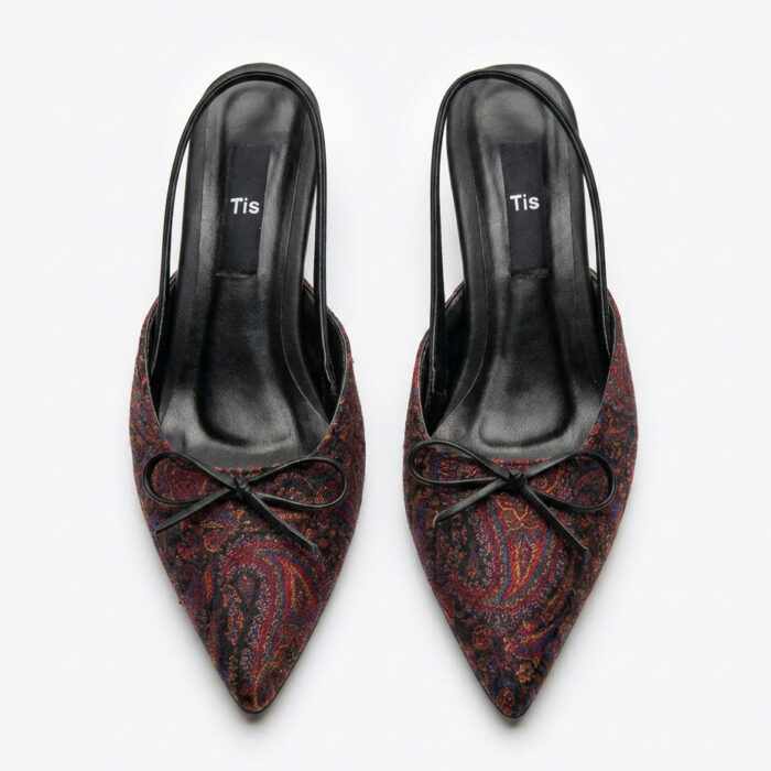 صندل پاشنه 5سانت ترمه ابریشم --- 5cm Heel Silk Termeh Sandals